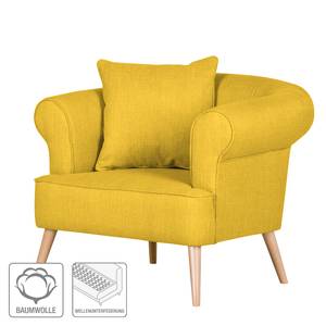 Fauteuil Lilou geweven stof - Mosterdgeel