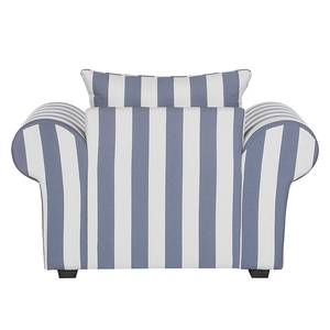 Fauteuil Colmar blauw gestreepte geweven stof