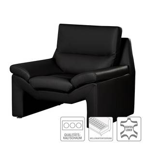 Fauteuil Longford Cuir véritable noir