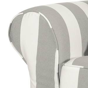 Sessel Louanne Webstoff Beige gestreift