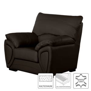 Fauteuil Luzzi donkerbruin echt leer