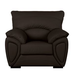 Fauteuil Luzzi donkerbruin echt leer