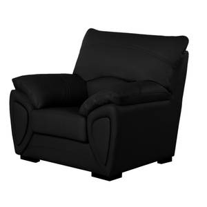 Fauteuil Luzzi Cuir véritable noir