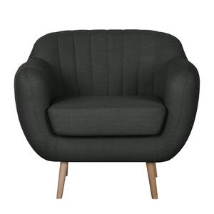 Fauteuil Maila I pastelgroene geweven stof - Antraciet