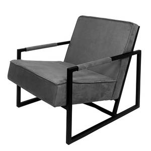 Fauteuil Manchester IV antieke leerlook - Grijs