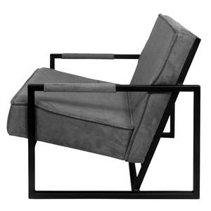 Fauteuil Manchester IV Aspect cuir vieilli - Gris - Gris