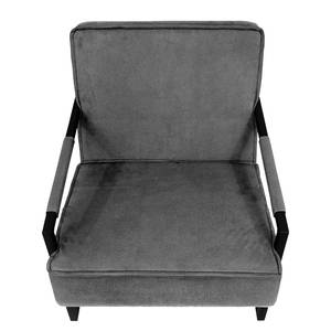 Fauteuil Manchester IV Aspect cuir vieilli - Gris