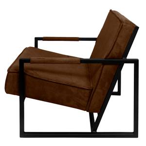 Fauteuil Manchester IV Aspect cuir vieilli - Marron chocolat