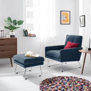 Fauteuil Maximus Velours - Bleu jean