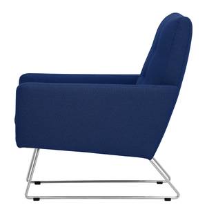 Fauteuil Maximus geweven stof Stof Floreana: Donkerblauw II