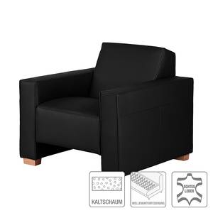 Fauteuil Midar zwart echt leer