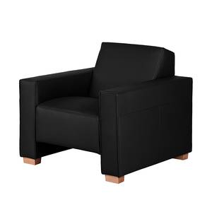 Fauteuil Midar Cuir véritable - Noir