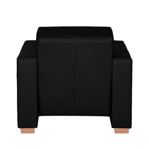 Fauteuil Midar Cuir véritable noir