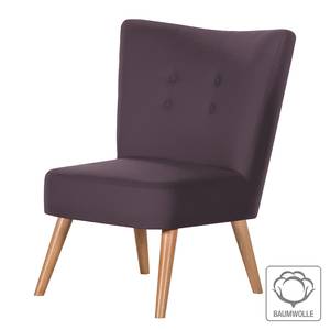 Sessel Mikkel Baumwollstoff Aubergine