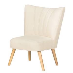 Poltrona Oona I Tessuto Beige - Bianco crema