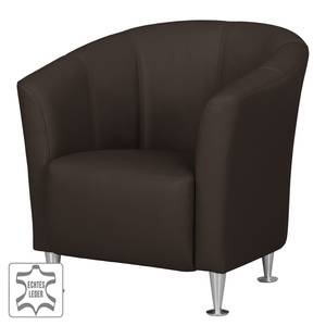 Fauteuil Minga Cuir véritable - Marron foncé