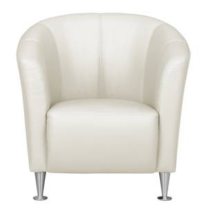 Fauteuil Minga Cuir véritable - Crème