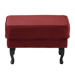 Fauteuil à oreilles Miscol Velours - Rouge - Avec repose-pieds