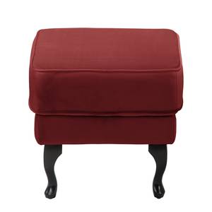 Fauteuil à oreilles Miscol Velours - Rouge - Avec repose-pieds