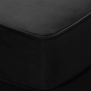 Fauteuil à oreilles Miscol Velours - Noir - Avec repose-pieds