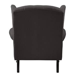 Fauteuil à oreilles Miscol Tissu - Anthracite - Avec repose-pieds