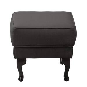 Fauteuil à oreilles Miscol Tissu - Anthracite - Avec repose-pieds