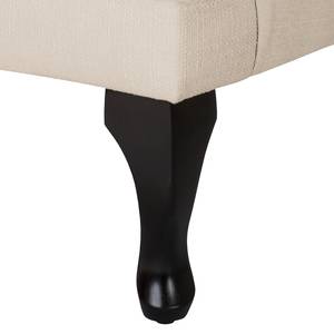 Ohrensessel Miscol geweven stof - Beige - Mit Hocker