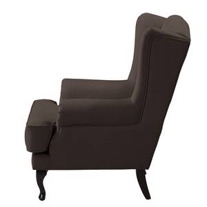 Fauteuil à oreilles Miscol Tissu - Expresso - Avec repose-pieds