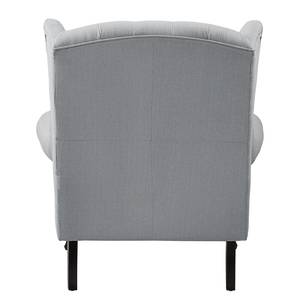 Fauteuil à oreilles Miscol Tissu - Gris argenté - Avec repose-pieds