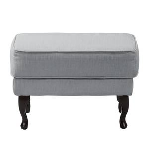 Fauteuil à oreilles Miscol Tissu - Gris argenté - Avec repose-pieds