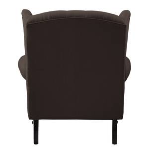 Fauteuil à oreilles Miscol Tissu - Expresso - Sans repose-pieds