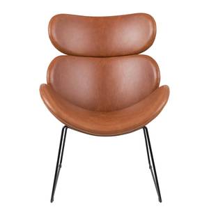 Fauteuil Montola kunstleer - cognackleurig - Zwart