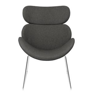 Fauteuil Montola Tissu structuré - Gris foncé - Argenté