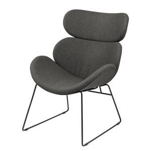 Fauteuil Montola structuurstof - Donkergrijs - Zwart