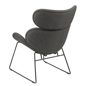 Fauteuil Montola Tissu structuré - Gris foncé - Noir