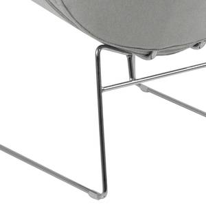 Fauteuil Montola geweven stof - lichtgrijs - Zilver