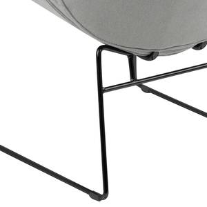 Fauteuil Montola geweven stof - lichtgrijs - Zwart