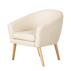 Fauteuil Ida III geweven stof beige - Crème