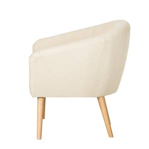 Fauteuil Ida III geweven stof beige - Crème