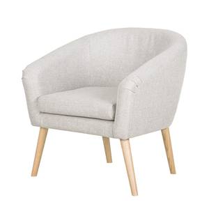 Fauteuil Ida II geweven stof beige - Lichtgrijs