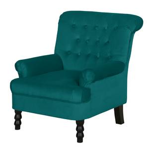 Fauteuil New Mill Microfibre - Bleu pétrole - Avec repose-pieds