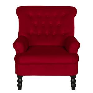 Fauteuil New Mill Microfibre - Rouge rubis - Avec repose-pieds