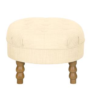 Fauteuil New Mill geweven stof Licht beige - Met hocker