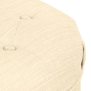 Fauteuil New Mill geweven stof Licht beige - Met hocker