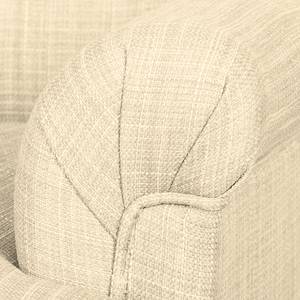 Fauteuil New Mill geweven stof Licht beige - Met hocker