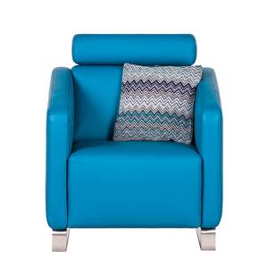 Fauteuil Newtown petrolblauw echt leer