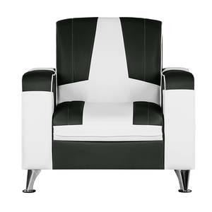 Fauteuil Nixa Cuir synthétique - Blanc / Noir