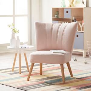 Fauteuil Oona II geweven stof beige - Pastel abrikoos