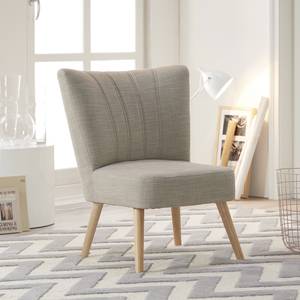 Fauteuil Oona II geweven stof antracietkleurig - Lichtgrijs