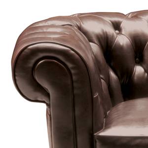 Fauteuil Oxford echt leer - donkerbruin